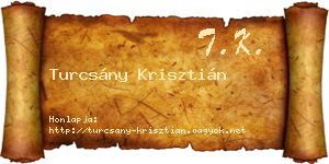 Turcsány Krisztián névjegykártya