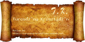 Turcsány Krisztián névjegykártya
